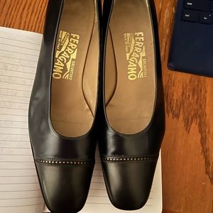 Salvatore Ferragamo Navy and Black pumps